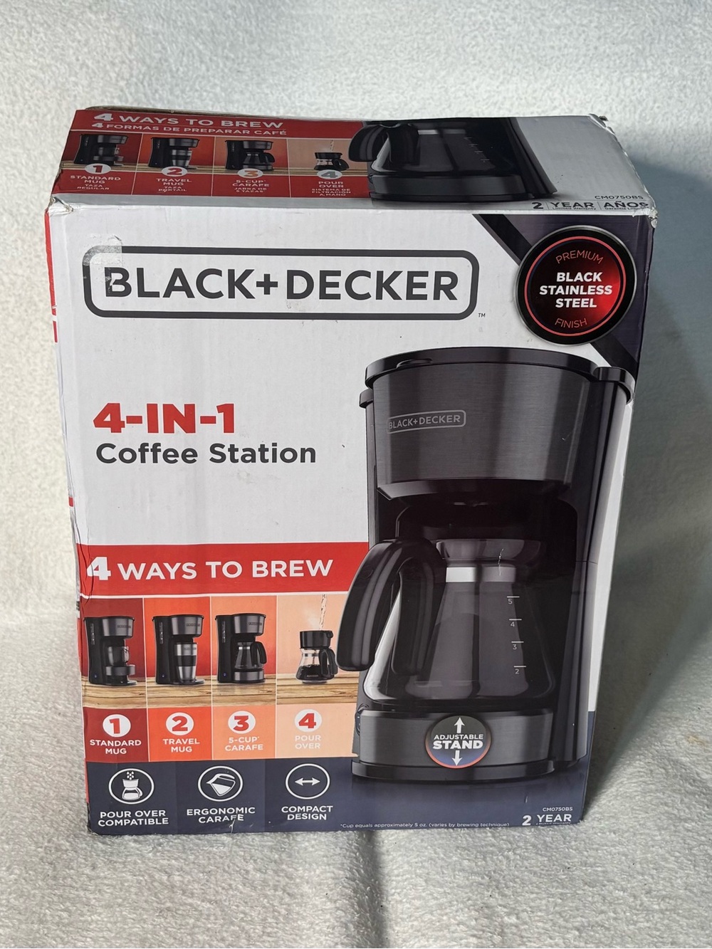Black & Decker Black Stainless Steel 4-in-1 Coffee Station